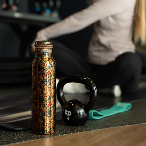 Premium Copper Water Bottle for Yoga & Sports