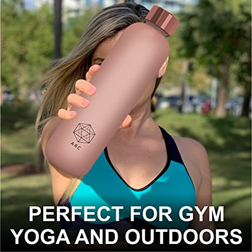 Time Marker Water Bottle - 32oz Pink/Rose Gold