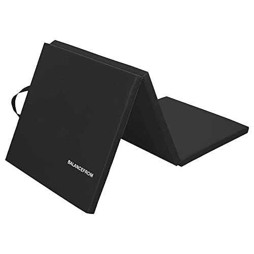3-Fold Yoga & Gym Mat with Handles (Black)