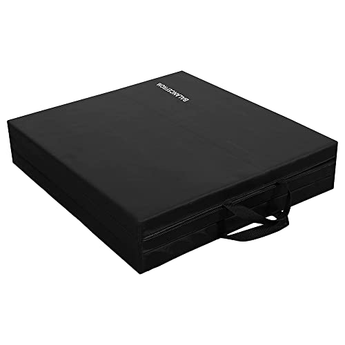 3-Fold Yoga & Gym Mat with Handles (Black)