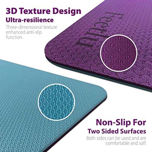 Thick Non-Slip Feetlu Yoga Mat with Strap