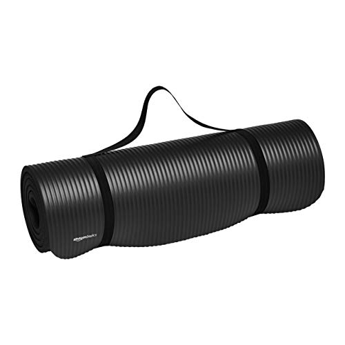 Extra Thick Yoga Mat with Strap - Black