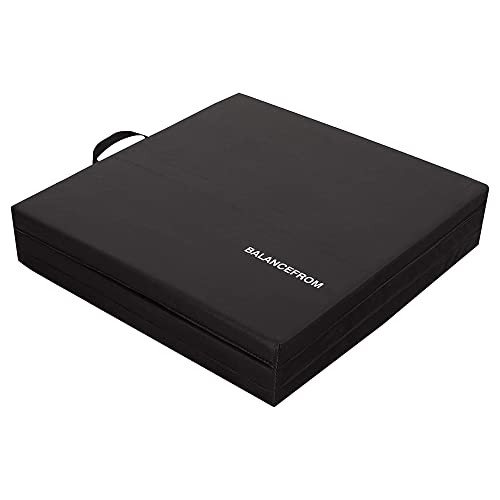 3-Fold Yoga & Gym Mat with Handles (Black)