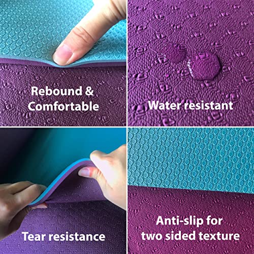 Thick Non-Slip Feetlu Yoga Mat with Strap