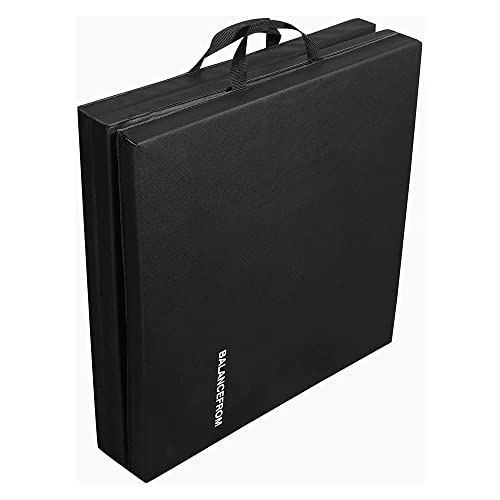 3-Fold Yoga & Gym Mat with Handles (Black)