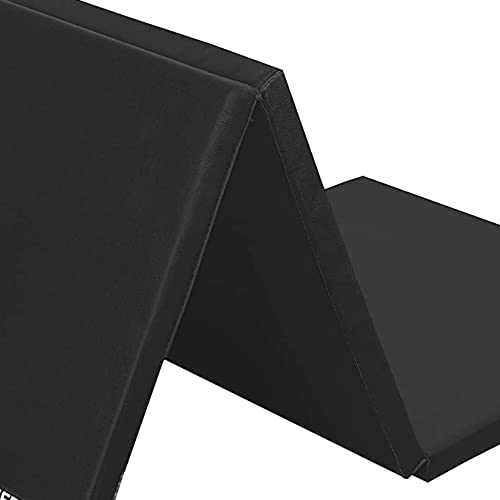 3-Fold Yoga & Gym Mat with Handles (Black)
