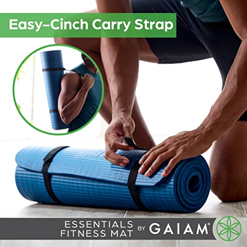 Gaiam Thick Yoga Mat with Easy-Cinch