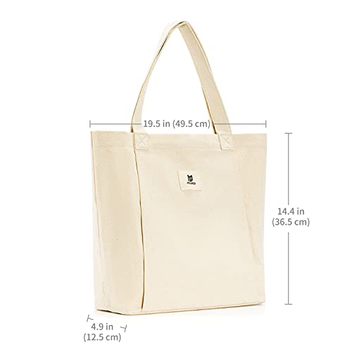 Canvas Yoga Tote with Mat Carrier Pocket