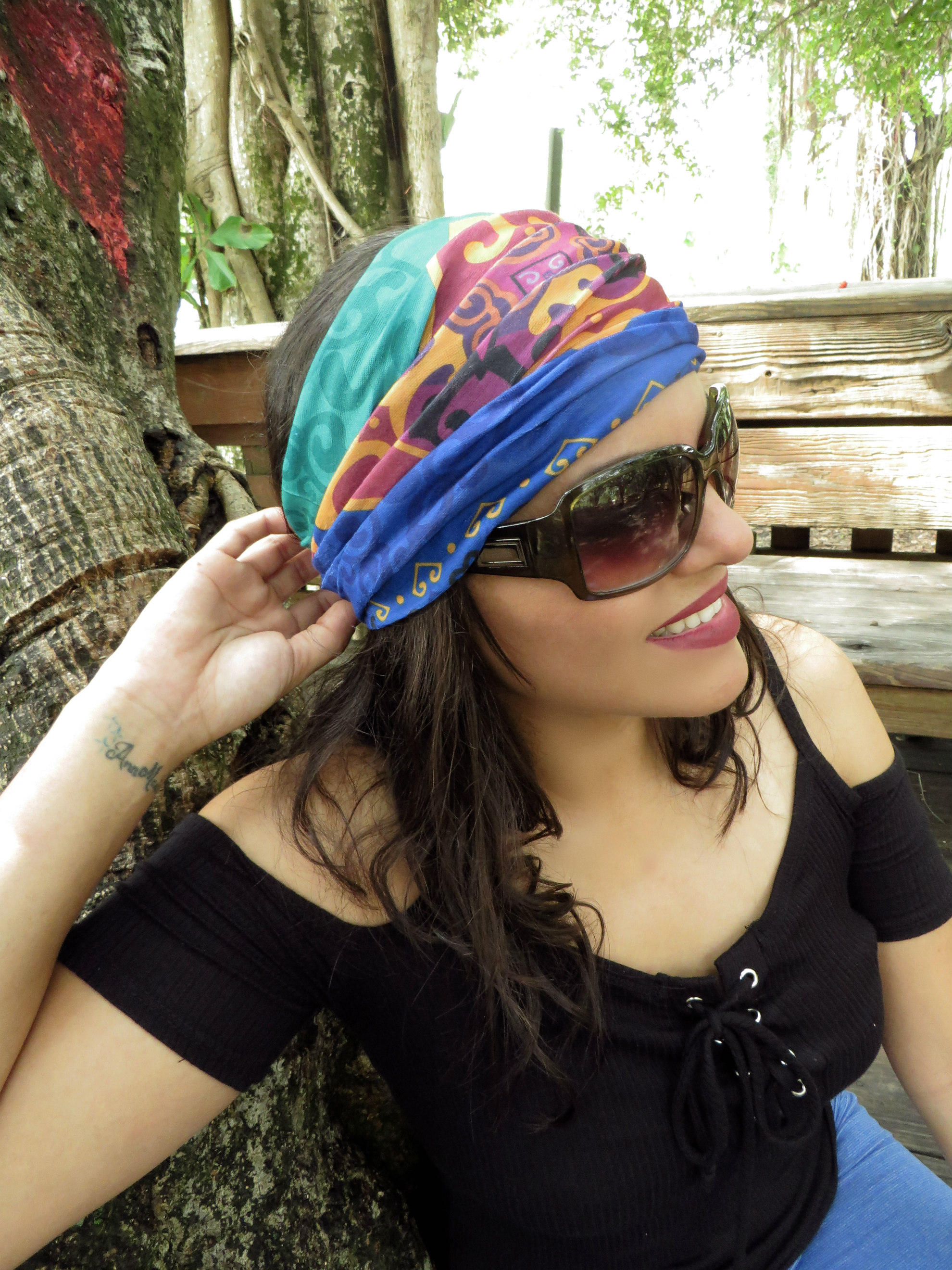 Boho Yoga Headband - Wide Turban