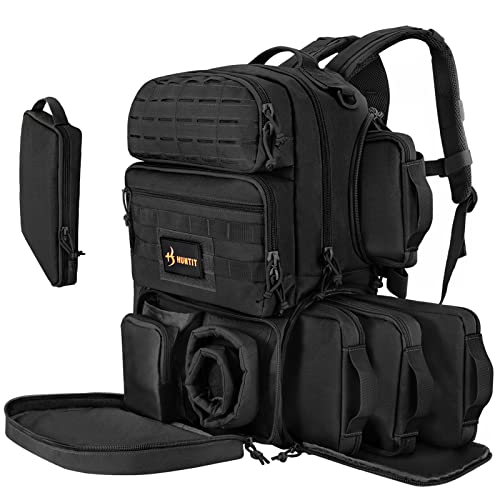 HUNTIT Tactical Range Backpack with 5 Pistol Cases