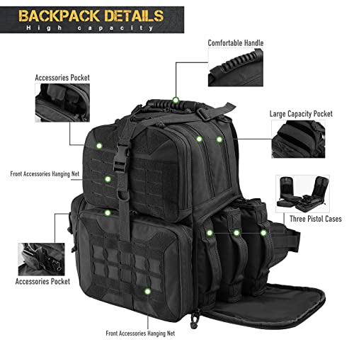 VOTAGOO Range Backpack: Tactical Handgun & Ammo Bag