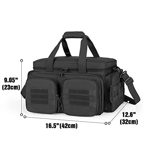 DSLEAF Tactical Pistol Range Bag with 9X Magazine Slots, Black