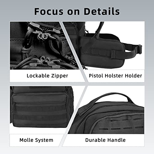 HUNTIT Tactical Range Backpack with 5 Pistol Cases