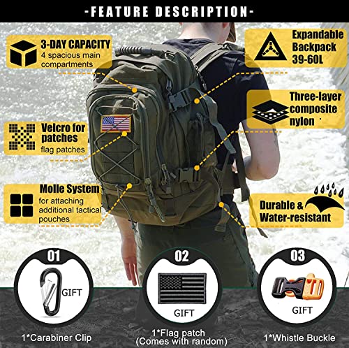 40L Outdoor Tactical Backpack for Camping and Hiking