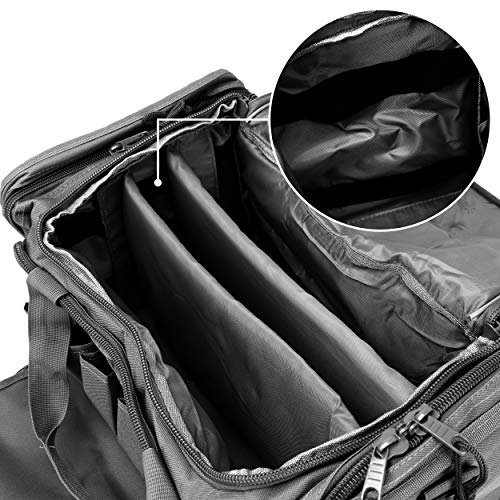 Tactical Range Bag with Multiple Compartments & Pistol Pouches