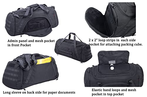 Tactical Duffle Bag with 4 Modular Packing Cubes - 65L