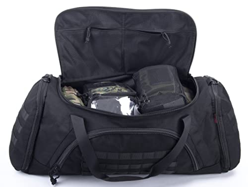 Tactical Duffle Bag with 4 Modular Packing Cubes - 65L