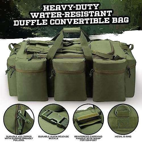 XMILPAX 100L Tactical Duffle Bag with Detachable Straps