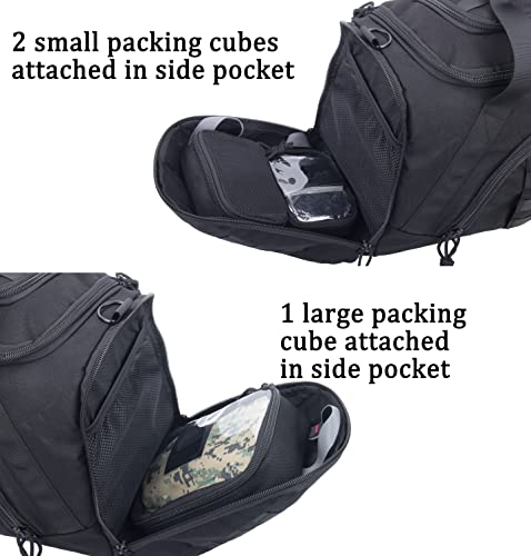 Tactical Duffle Bag with 4 Modular Packing Cubes - 65L