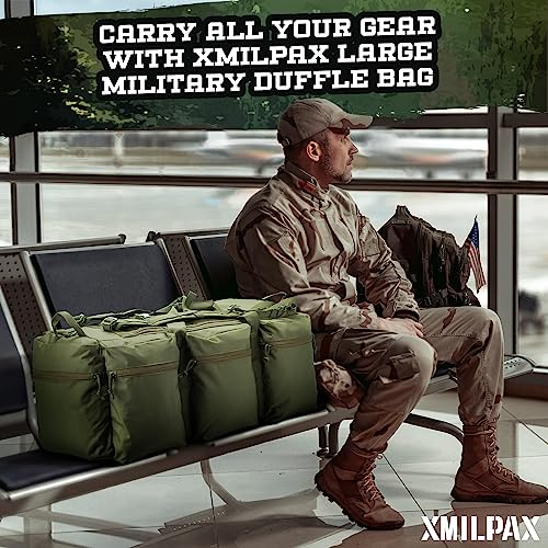 XMILPAX 100L Tactical Duffle Bag with Detachable Straps