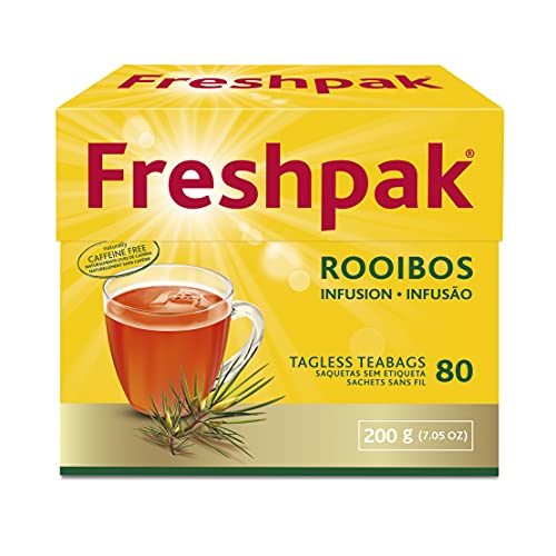 Freshpak Rooibos Tea | 80 Tagless Teabags | Natural Rooibos | Naturally Caffeine Free | Keto Friendly | Rooibos From South Africa | Non GMO by National Brands Ltd