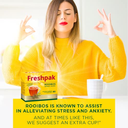 Freshpak Rooibos Tea | 80 Tagless Teabags | Natural Rooibos | Naturally Caffeine Free | Keto Friendly | Rooibos From South Africa | Non GMO by National Brands Ltd