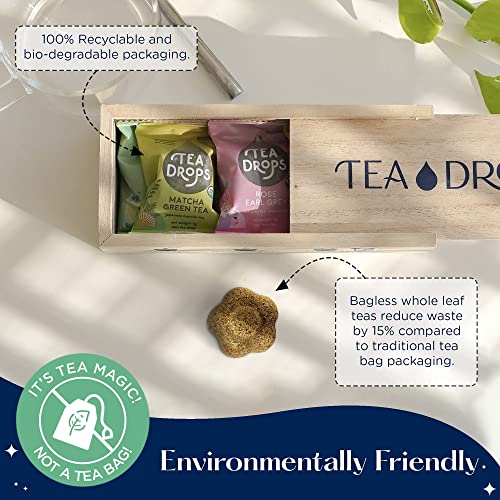 Tea Drops Party Pack of 8 Lightly Sweetened Loose Leaf Bagless Tea | On the Go Tea Assortment Including Matcha, Rose Earl Grey, Citrus Ginger and Peppermint | Tea Gift Set from Tea Drops