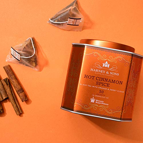Harney & Sons Hot Cinnamon Spice Tea Tin - Black Tea with Orange & Sweet Clove - 2.67 Ounces, 30 Sachets from Harney & Sons