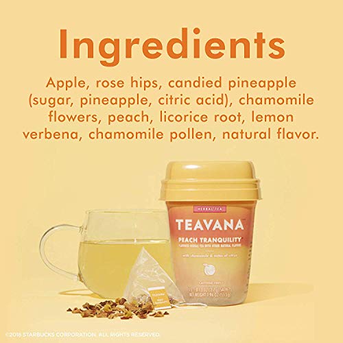Teavana Peach Tranquility, Herbal Tea with Chamomile and Notes of Citrus, 60 Count (4 Packs of 15 Sachets) from Starbucks Coffee