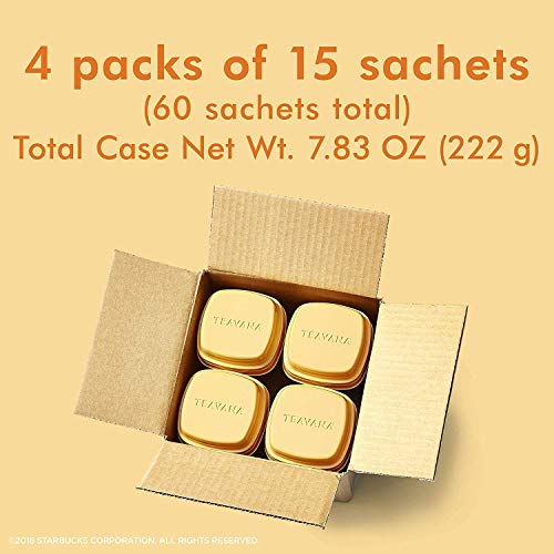Teavana Peach Tranquility, Herbal Tea with Chamomile and Notes of Citrus, 60 Count (4 Packs of 15 Sachets) from Starbucks Coffee