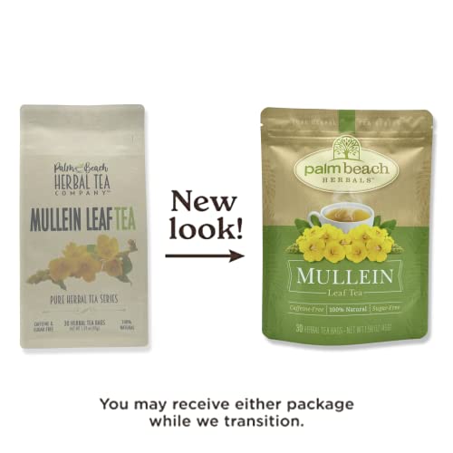 Mullein Leaf Tea - Pure Herbal Tea Series by Palm Beach Herbal Tea Company (30 Tea Bags) 100% Natural by Palm Beach Medicinal Herbs
