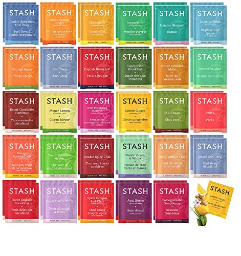 Stash Tea Bags Sampler Assortment Box - 52 COUNT - Perfect Variety Pack Gift Box - Gift for Family, Friends, Coworkers - English Breakfast, Green, Moroccan Mint, Peach, Chamomile and more by