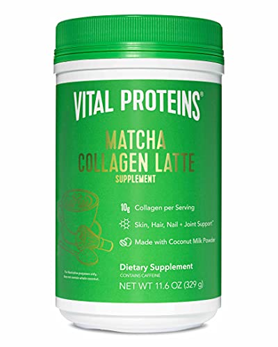 Vital Proteins Matcha Lattes, Matcha Green Tea Collagen Latte Powder, L-Theanine & Caffeine & MCTs - Supporting Healthy Hair, Skin, Nails - Original from 
