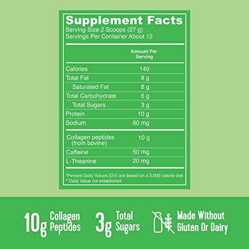 Vital Proteins Matcha Lattes, Matcha Green Tea Collagen Latte Powder, L-Theanine & Caffeine & MCTs - Supporting Healthy Hair, Skin, Nails - Original from 