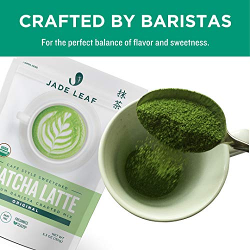 Jade Leaf Organic Matcha Latte Mix - Cafe Style Sweetened Blend - Sweet Matcha Green Tea Powder (5.3 Ounce) from Jade Leaf, LLC