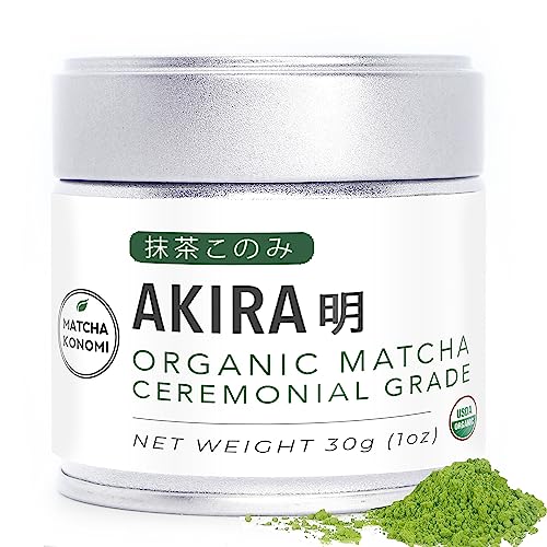 Akira Matcha 30g - Organic Premium Ceremonial Japanese Matcha Green Tea Powder - First Harvest, Radiation Free, No Additives, Zero Sugar - USDA and JAS Certified from Matcha Konomi