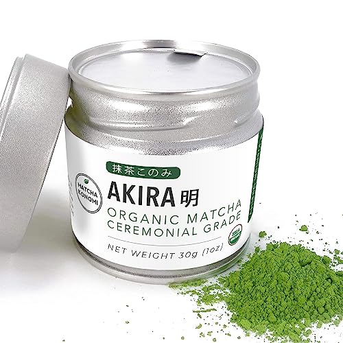 Akira Matcha 30g - Organic Premium Ceremonial Japanese Matcha Green Tea Powder - First Harvest, Radiation Free, No Additives, Zero Sugar - USDA and JAS Certified from Matcha Konomi