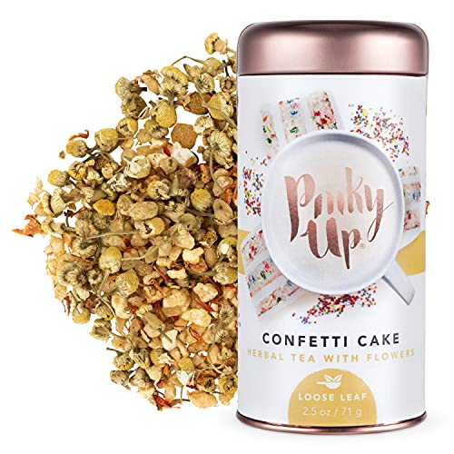 Pinky Up Confetti Cake Loose Leaf Tea | Herbal Tea, Caffeine Free, Naturally Calorie & Gluten Free | 2.5 Ounce Tin, 25 Servings by True Brands