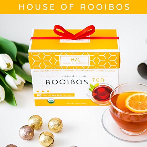 Rooibos Tea Organic Herbal Tea - 80 Bags of Caffeine Free Healthy Red Tea from the HOUSE OF ROOIBOS from House of Rooibos