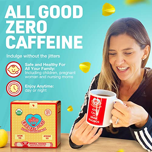 Rooibos Rocks Rooibos Tea 80 USDA Organic Naturally Caffeine-Free Tagless Teabags from Trading Queen Inc.