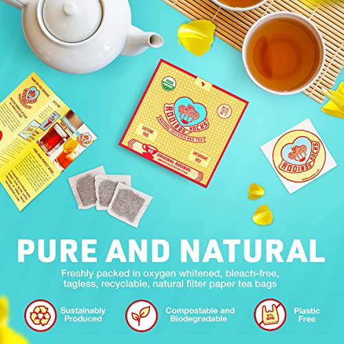 Rooibos Rocks Rooibos Tea 80 USDA Organic Naturally Caffeine-Free Tagless Teabags from Trading Queen Inc.