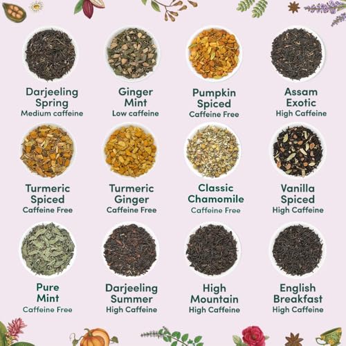 VAHDAM, Organic Assorted Tea Bags Sampler - 40 Flavors | Tea Variety Set - Herbal Tea, Green Tea, Chai Tea, Black Tea in a Tea Assortment Gift Set | Christmas Gifts for Everyone | Holiday Tea Gift Box from 