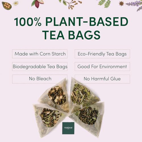 VAHDAM, Organic Assorted Tea Bags Sampler - 40 Flavors | Tea Variety Set - Herbal Tea, Green Tea, Chai Tea, Black Tea in a Tea Assortment Gift Set | Christmas Gifts for Everyone | Holiday Tea Gift Box from 