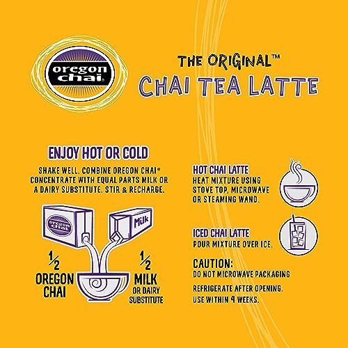 Oregon Chai, Organic and Gluten Free Chai Tea Latte Concentrate, The Original, 32 Ounce Boxes (Pack of 6) from Kerry