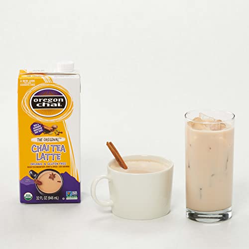 Oregon Chai, Organic and Gluten Free Chai Tea Latte Concentrate, The Original, 32 Ounce Boxes (Pack of 6) from Kerry