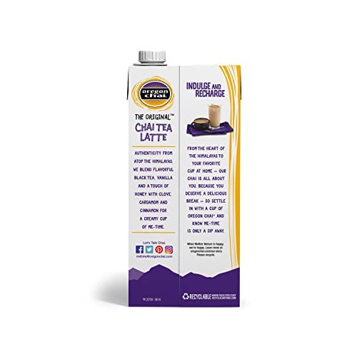 Oregon Chai, Organic and Gluten Free Chai Tea Latte Concentrate, The Original, 32 Ounce Boxes (Pack of 6) from Kerry