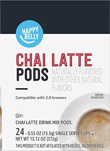 Amazon Brand - Happy Belly Tea Pods Compatible with 2.0 K-Cup Brewers, Chai Latte, 24 Count (Previously Solimo) from Happy Belly