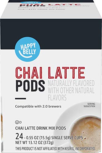 Amazon Brand - Happy Belly Tea Pods Compatible with 2.0 K-Cup Brewers, Chai Latte, 24 Count (Previously Solimo) from Happy Belly