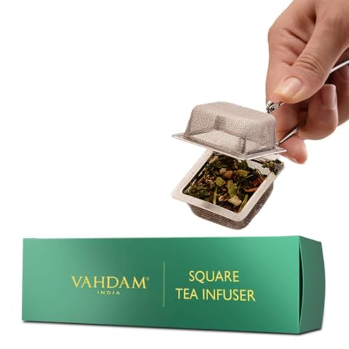 VAHDAM, Square Tea Infuser | Tea Infusers for Loose Tea | 18/8 Stainless Steel Fine Mesh Strainer | Best Tea Infusers for Loose Tea | Tea Strainers | Loose Leaf Tea Infuser| Gift for Him/Her by Vahdam