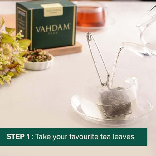 VAHDAM, Square Tea Infuser | Tea Infusers for Loose Tea | 18/8 Stainless Steel Fine Mesh Strainer | Best Tea Infusers for Loose Tea | Tea Strainers | Loose Leaf Tea Infuser| Gift for Him/Her by Vahdam